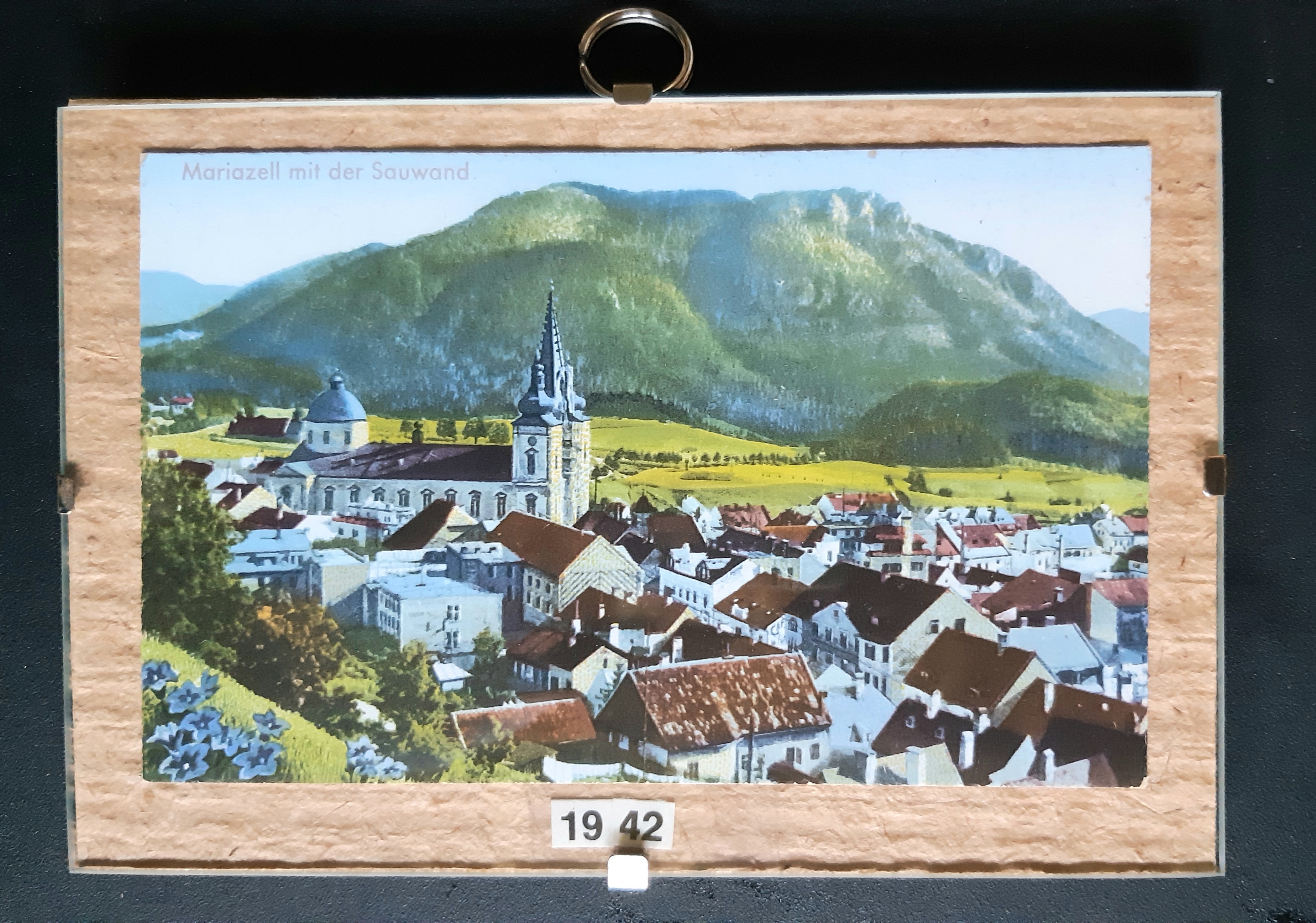 1 gerahmte Ansichtskarte  aus "Mariazell", 1942